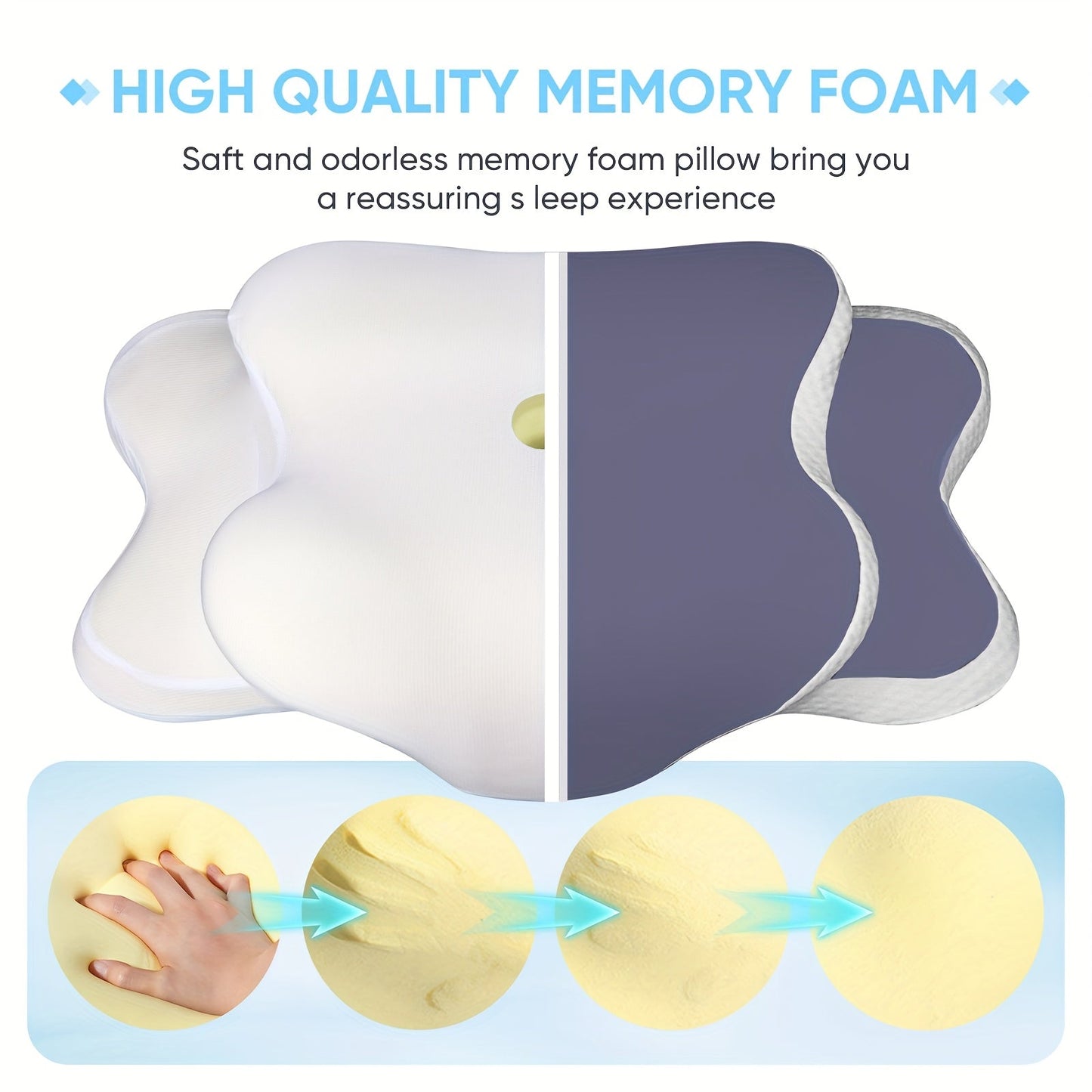 Butterfly Memory Foam Pillow for Neck Support Sleep
