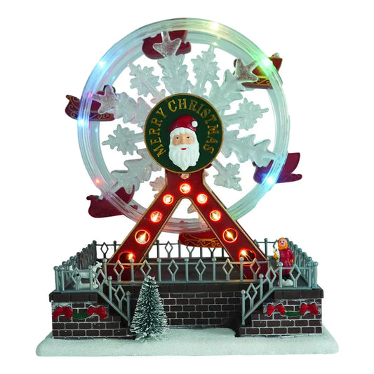 Rotating Christmas Ferris Wheel with Glowing Lights and Music-0