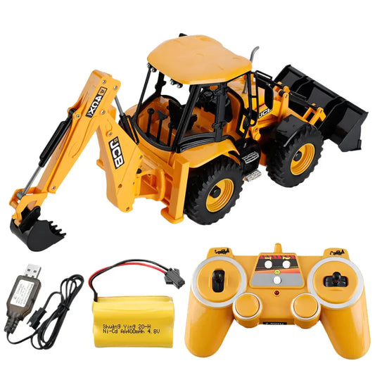 RC Backhoe Loader Excavator Remote Control Truck-0