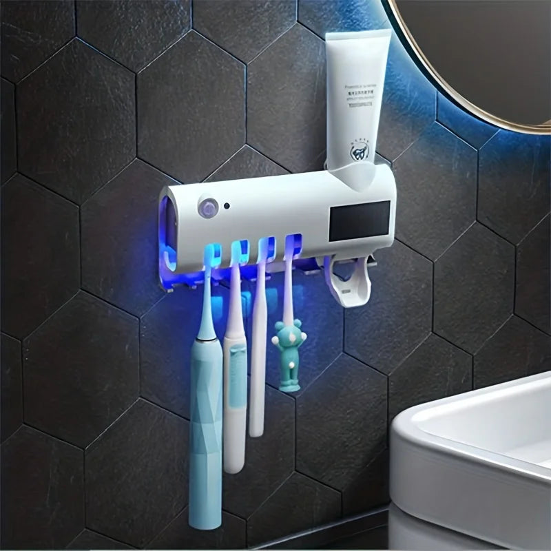 Automatic Toothbrush Holder with Toothpaste Squeezer-1