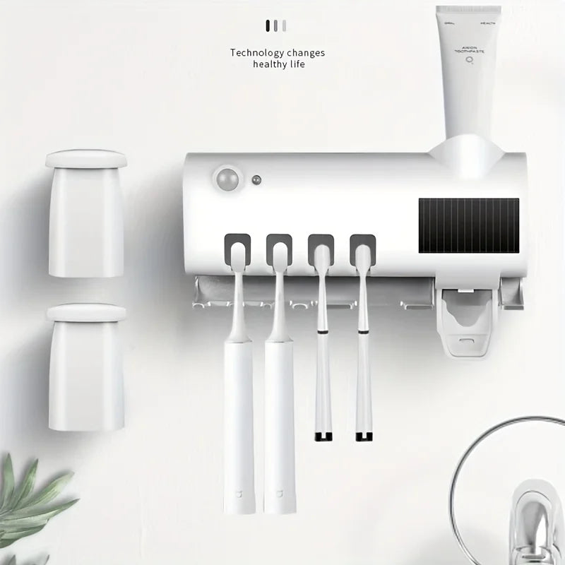 Automatic Toothbrush Holder with Toothpaste Squeezer-4