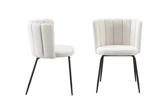 NNEDSZ Amelia Boucle Beige Dining Chairs - Set of 2-0
