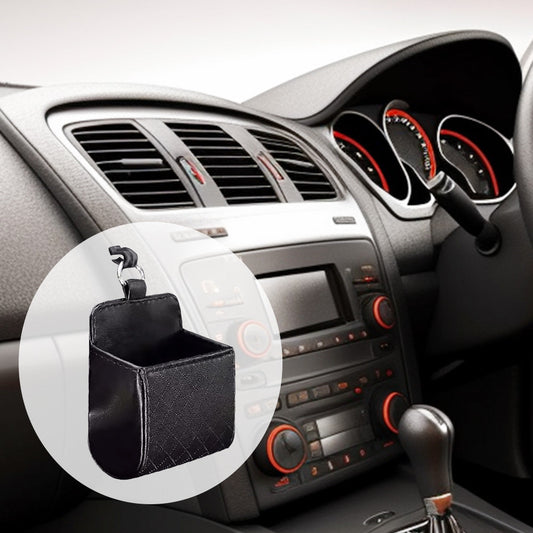 Car Organizer Bag Air Outlet Dashboard Hanging Leather Car Mobile Phone Holder-0