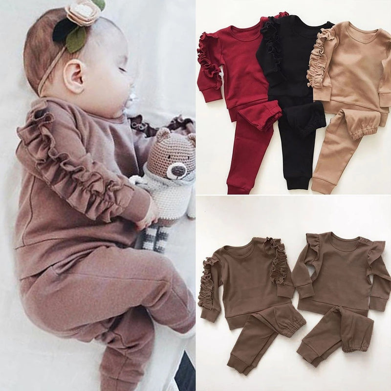 Newborn Baby Boys and Girls Long Sleeve Sweatshirt Tops Pants