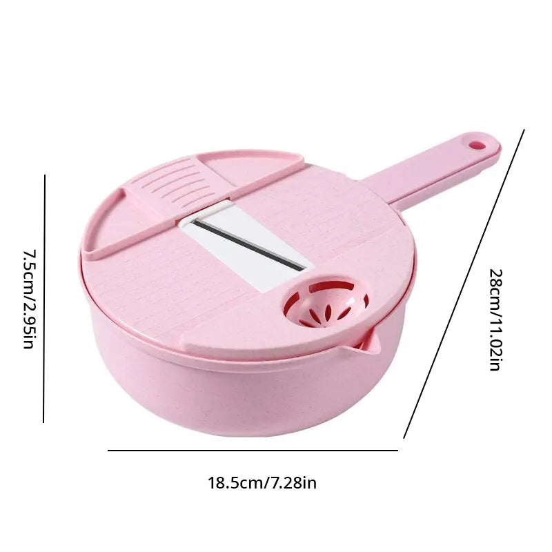 Pink Manual Vegetable Grater – Shred, Chop & Slice with Ease-3