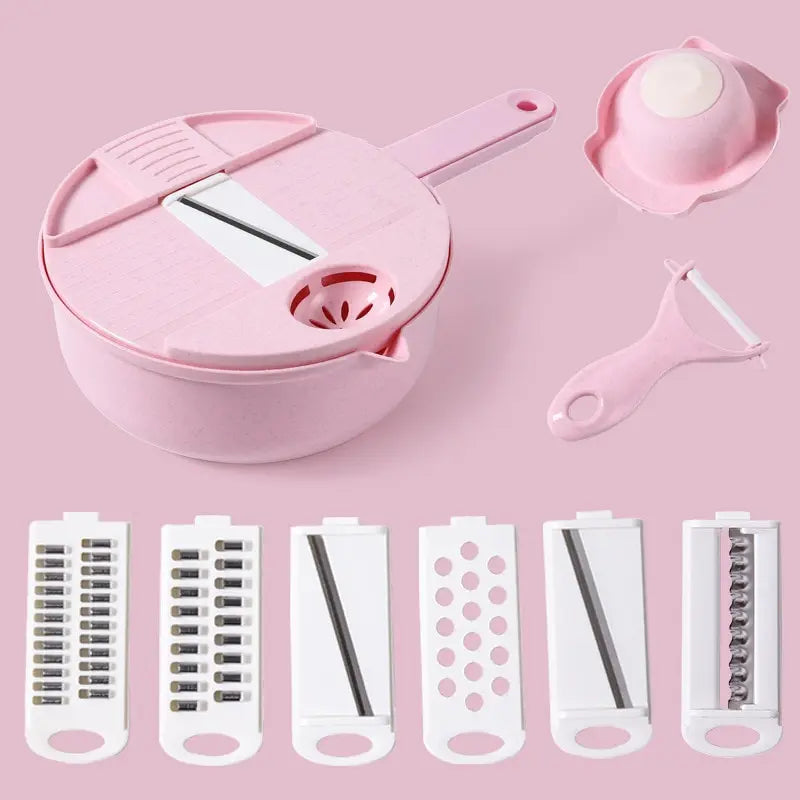 Pink Manual Vegetable Grater – Shred, Chop & Slice with Ease-4