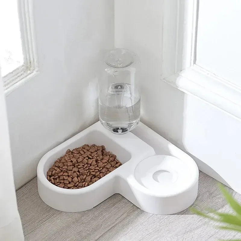 Heart-Shaped Automatic Double Pet Bowl Set-1