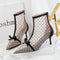 Sweet Slimming See-through Polka Dot Mesh Hollow-out High Heels