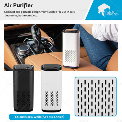 USB Car Air Purifier HEPA Ionizer Portable Mini Car Room Air Cleaner Freshener-0