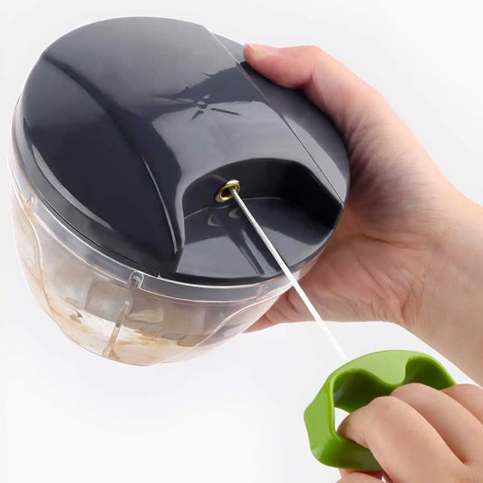1000ml Manual Food Chopper – Hand-Pull String Vegetable Cutter-0
