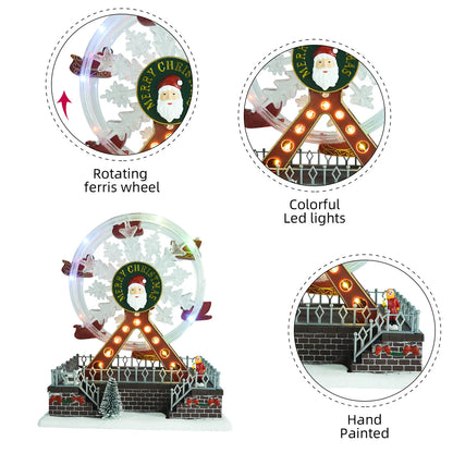 Rotating Christmas Ferris Wheel with Glowing Lights and Music-3