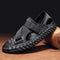 Summer Hollow Men's Soft Bottom Beach Shoes Breathable Mesh Sandals