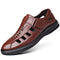 Cowhide Business Formal Wear Hollow Breathable Plus Size Men's Casual Leather Sandals