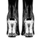 European And American Style Tiger Tooth Profiled Heel Skinny Stretch Boots Rhinestone Flame